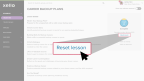 A student's completed lesson on their profile. The cursor is clicking Reset lesson